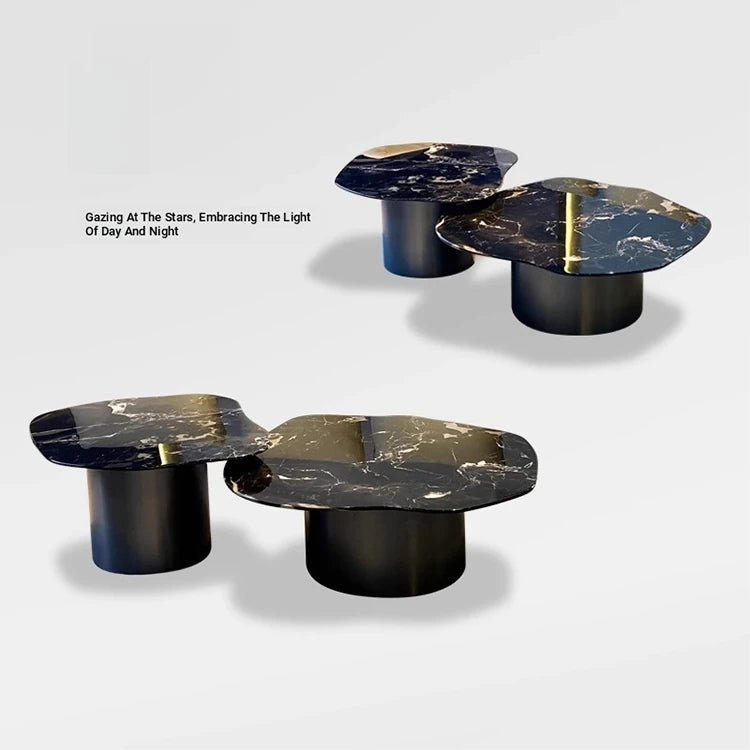 Stylish Marble & Stainless Steel Tea Table – Modern Elegance for Your Living Space fyeyj-5219