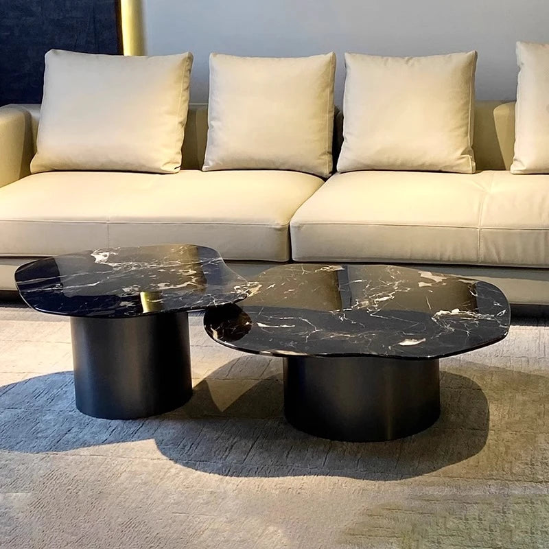 Stylish Marble & Stainless Steel Tea Table – Modern Elegance for Your Living Space fyeyj-5219