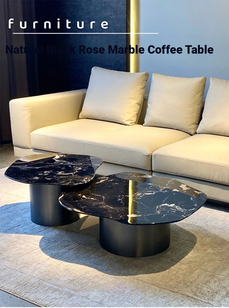 Stylish Marble & Stainless Steel Tea Table – Modern Elegance for Your Living Space fyeyj-5219