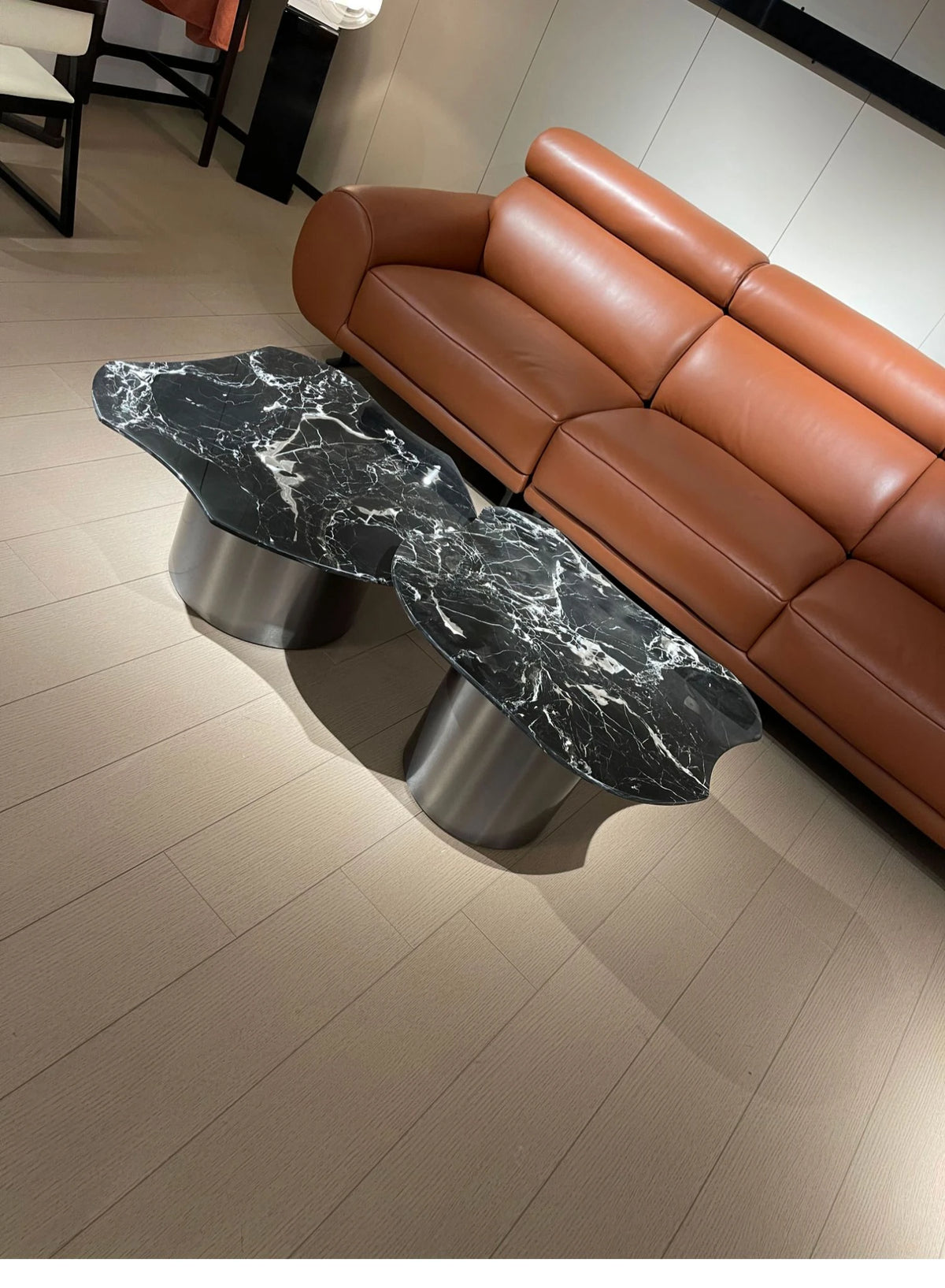 Stylish Marble & Stainless Steel Tea Table – Modern Elegance for Your Living Space fyeyj-5219