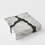 Stylish Marble and Oak Tea Table - Modern Elegance for Your Living Room fyeyj-5220