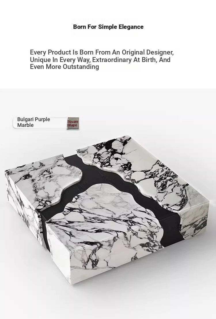 Stylish Marble and Oak Tea Table - Modern Elegance for Your Living Room fyeyj-5220