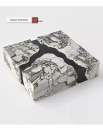 Stylish Marble and Oak Tea Table - Modern Elegance for Your Living Room fyeyj-5220