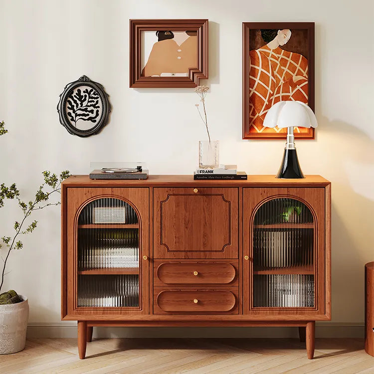 Solid Wood Glass Cabinet with Elegant Design for Stylish Storage fyf-2234