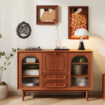 Solid Wood Glass Cabinet with Elegant Design for Stylish Storage fyf-2234