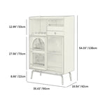 Solid Wood Cabinet with Glass Doors and Stainless Steel Accents - Elegant Home Storage Solution fyf-2237
