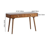 Mid-Century Pine Wood Console Table with Geometric Drawers - Perfect for Home Offices and Living Rooms fyf-2238