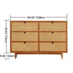 Solid Wood Rattan Cabinet - Stylish Storage for Your Bedroom Decor fyf-2241