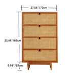 Solid Wood Rattan Cabinet - Stylish Storage for Your Bedroom Decor fyf-2241