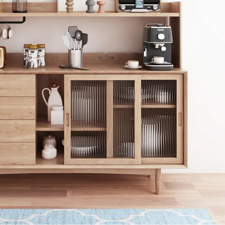 Mid-Century Modern Solid Wood Glass Cabinet for Stylish Storage and Display fyf-2245