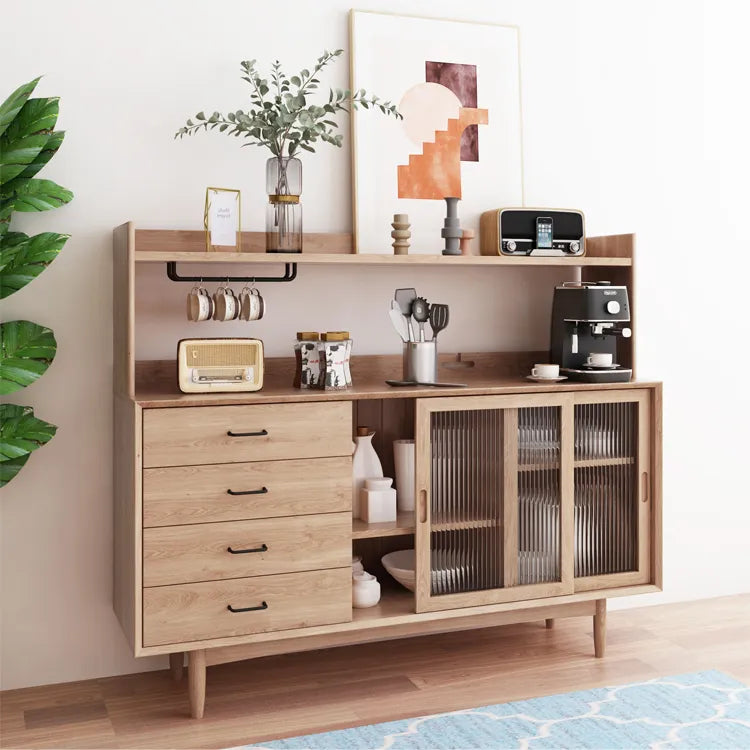 Mid-Century Modern Solid Wood Glass Cabinet for Stylish Storage and Display fyf-2245