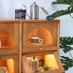 Solid Wood Glass Cabinet with Vintage Charm - Perfect for Stylish Storage fyf-2246