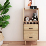 Sleek Pine Wood Cabinet with Open Shelves and Storage Drawers for Modern Spaces fyf-2247