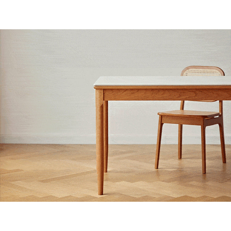 Discover Elegance: Table with Black Sintered Stone and Natural Wood Finishes fyg-653