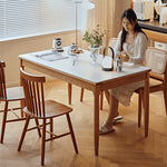 Discover Elegance: Table with Black Sintered Stone and Natural Wood Finishes fyg-653