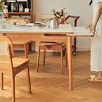 Elegant Cherry Wood and Oak Tables with Durable Sintered Stone Surfaces - Perfect for Any Home Decor fyg-655