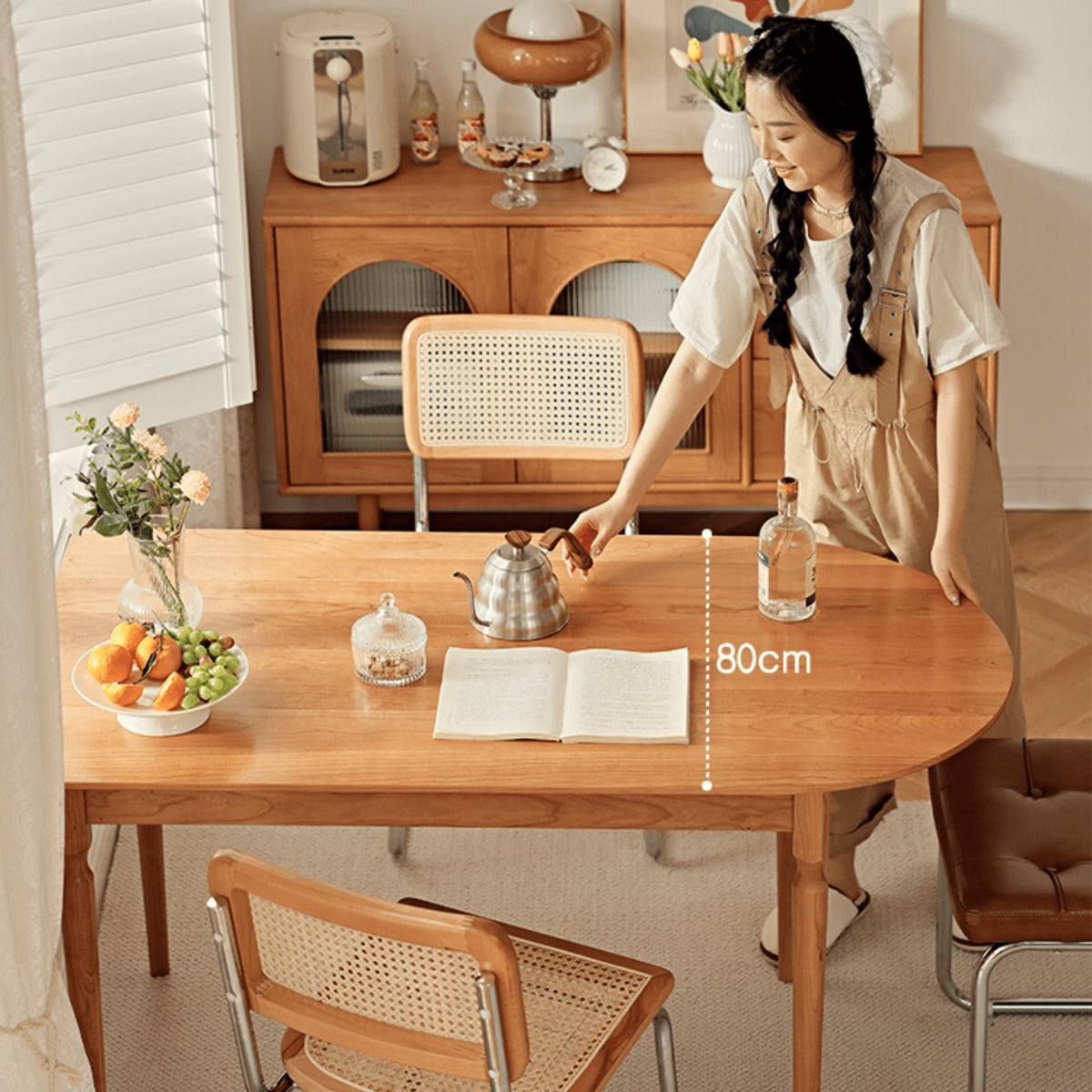 Natural Wood Table in Cherry Finish - Enhance Your Home Décor fyg-656