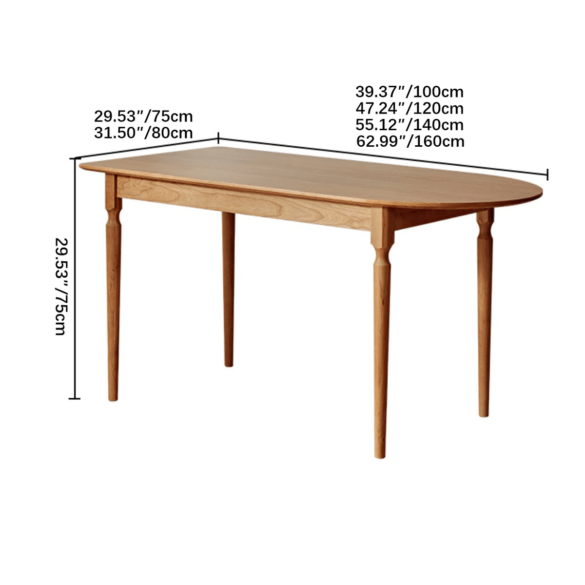 Natural Wood Table in Cherry Finish - Enhance Your Home Décor fyg-656