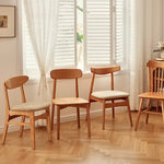 Elegant Red Oak Wood Chair with Natural Finish and Comfortable Cotton Seat fyg-659