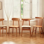 Elegant Red Oak Wood Chair with Natural Finish and Comfortable Cotton Seat fyg-659