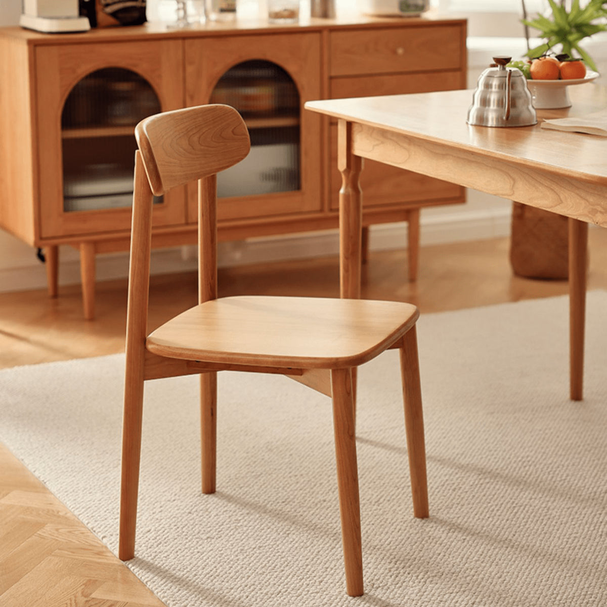 Elegant Red Oak Wood Chair with Natural Finish and Comfortable Cotton Seat fyg-659