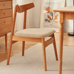 Elegant Red Oak Wood Chair with Natural Finish and Comfortable Cotton Seat fyg-659