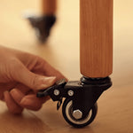 Stylish Light Oak Wood Tea Table with Metal and Nylon Accents - Natural Brown Finish fyg-666