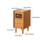 Elegant Bedside Cupboard with Glass Door - Cherry & Tung Wood Finish fyg-674
