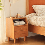 Elegant Bedside Cupboard in Rich Cherry, Tung, and Red Oak Wood Finishes fyg-675