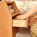 Elegant Bedside Cupboard in Rich Cherry, Tung, and Red Oak Wood Finishes fyg-675