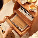 Elegant Bedside Cupboard in Rich Cherry, Tung, and Red Oak Wood Finishes fyg-675