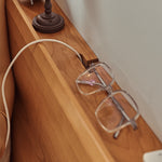 Handcrafted Cherry Wood and Pine Bed with Stainless Steel Accents - Luxurious Natural Finish fyg-677