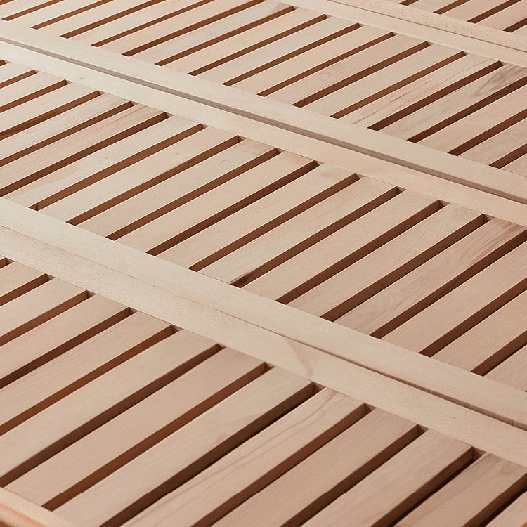 Handcrafted Cherry Wood and Pine Bed with Stainless Steel Accents - Luxurious Natural Finish fyg-677