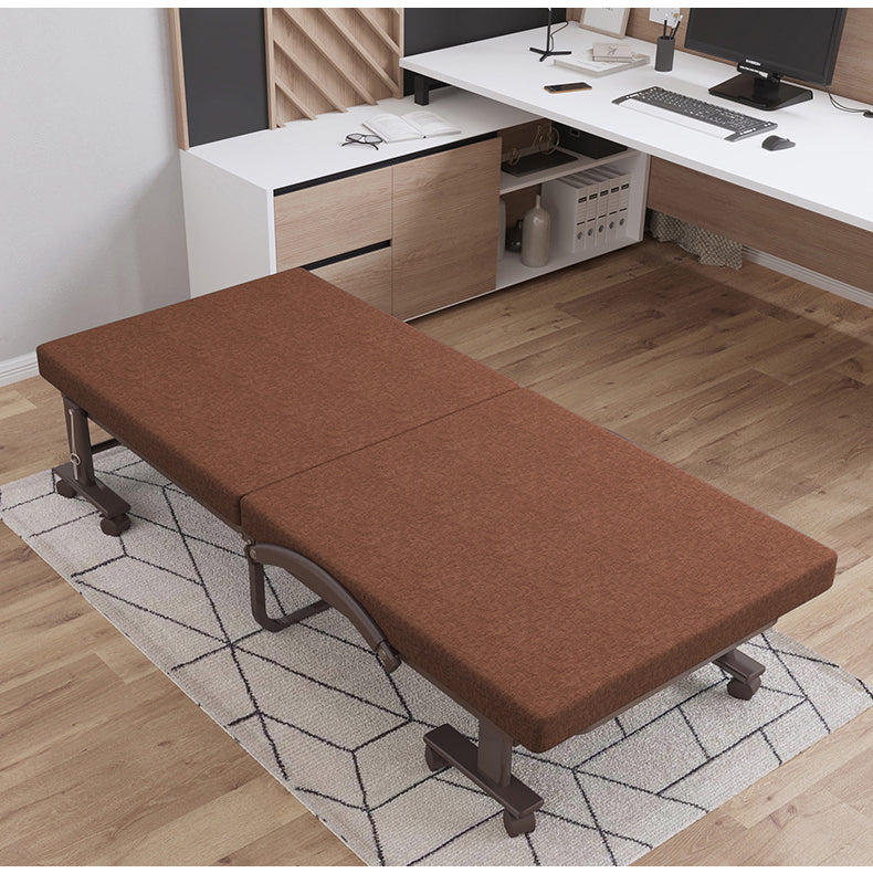 Luxurious Cotton-Linen Blend Bed Set in Dark Brown, Blue, Gray, and Orange fyj-1257