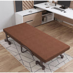 Luxurious Cotton-Linen Blend Bed Set in Dark Brown, Blue, Gray, and Orange fyj-1257