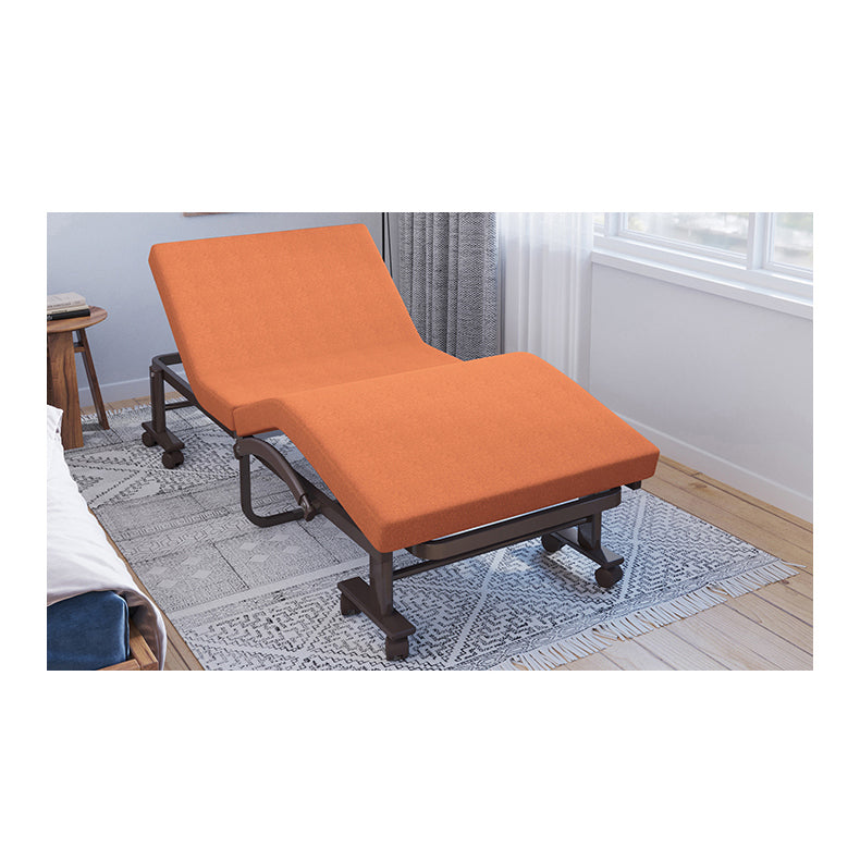 Luxurious Cotton-Linen Blend Bed Set in Dark Brown, Blue, Gray, and Orange fyj-1257