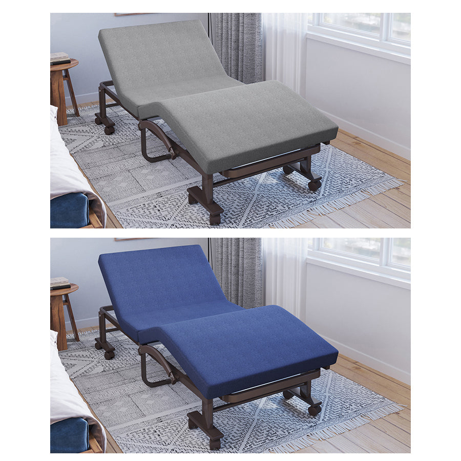 Luxurious Cotton-Linen Blend Bed Set in Dark Brown, Blue, Gray, and Orange fyj-1257