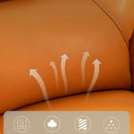 Modern Nano Leather Sofa with Orange-Green Accent and Metal Frame fykl-434