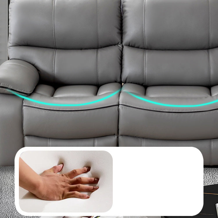 Modern Sofa with Gray Techno Fabric, Metal Frame, and Silicon Fill for Ultimate Comfort fykl-436