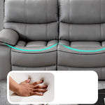 Modern Sofa with Gray Techno Fabric, Metal Frame, and Silicon Fill for Ultimate Comfort fykl-436