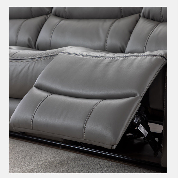 Modern Sofa with Gray Techno Fabric, Metal Frame, and Silicon Fill for Ultimate Comfort fykl-436