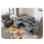 Modern Sofa with Gray Techno Fabric, Metal Frame, and Silicon Fill for Ultimate Comfort fykl-436
