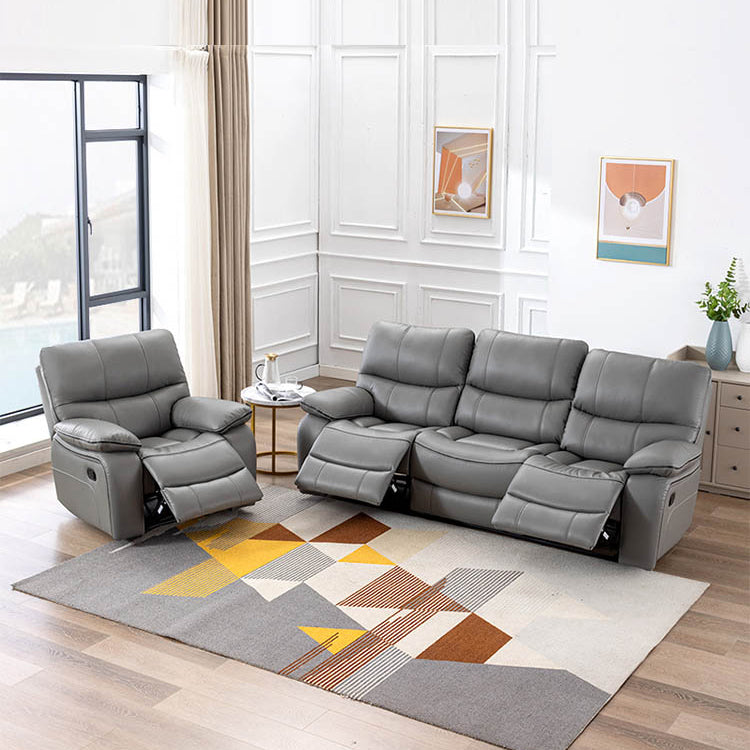 Modern Sofa with Gray Techno Fabric, Metal Frame, and Silicon Fill for Ultimate Comfort fykl-436
