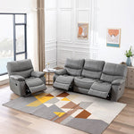 Modern Sofa with Gray Techno Fabric, Metal Frame, and Silicon Fill for Ultimate Comfort fykl-436