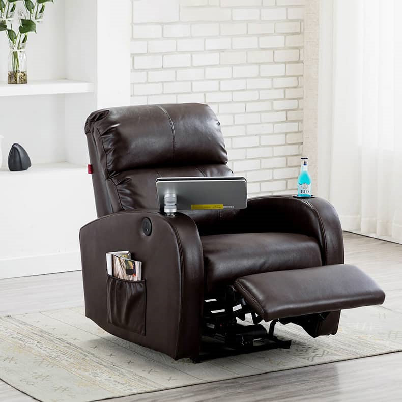 Modern Sofa with Nano Leather and Silicon Fill - Premium Gray, Orange, Off White, Khaki Colors, Elm Wood and Metal Frame fykl-437