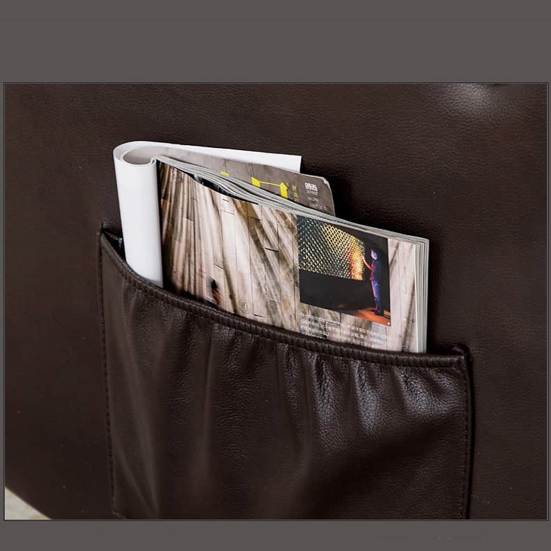 Modern Sofa with Nano Leather and Silicon Fill - Premium Gray, Orange, Off White, Khaki Colors, Elm Wood and Metal Frame fykl-437