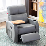 Modern Sofa with Nano Leather and Silicon Fill - Premium Gray, Orange, Off White, Khaki Colors, Elm Wood and Metal Frame fykl-437