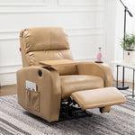 Modern Sofa with Nano Leather and Silicon Fill - Premium Gray, Orange, Off White, Khaki Colors, Elm Wood and Metal Frame fykl-437