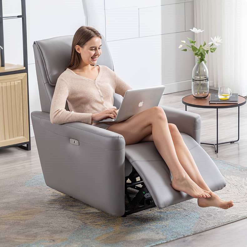 Stylish Techno Fabric Sofa - Vibrant Orange, Blue & Gray with Durable Metal Frame fykl-441