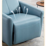 Stylish Techno Fabric Sofa - Vibrant Orange, Blue & Gray with Durable Metal Frame fykl-441